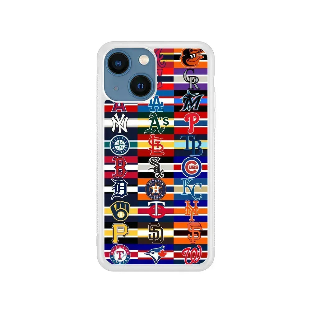 All MLB Teams Jersey iPhone 13 Mini Case-Rubber / White (2D Case)-Xtracase