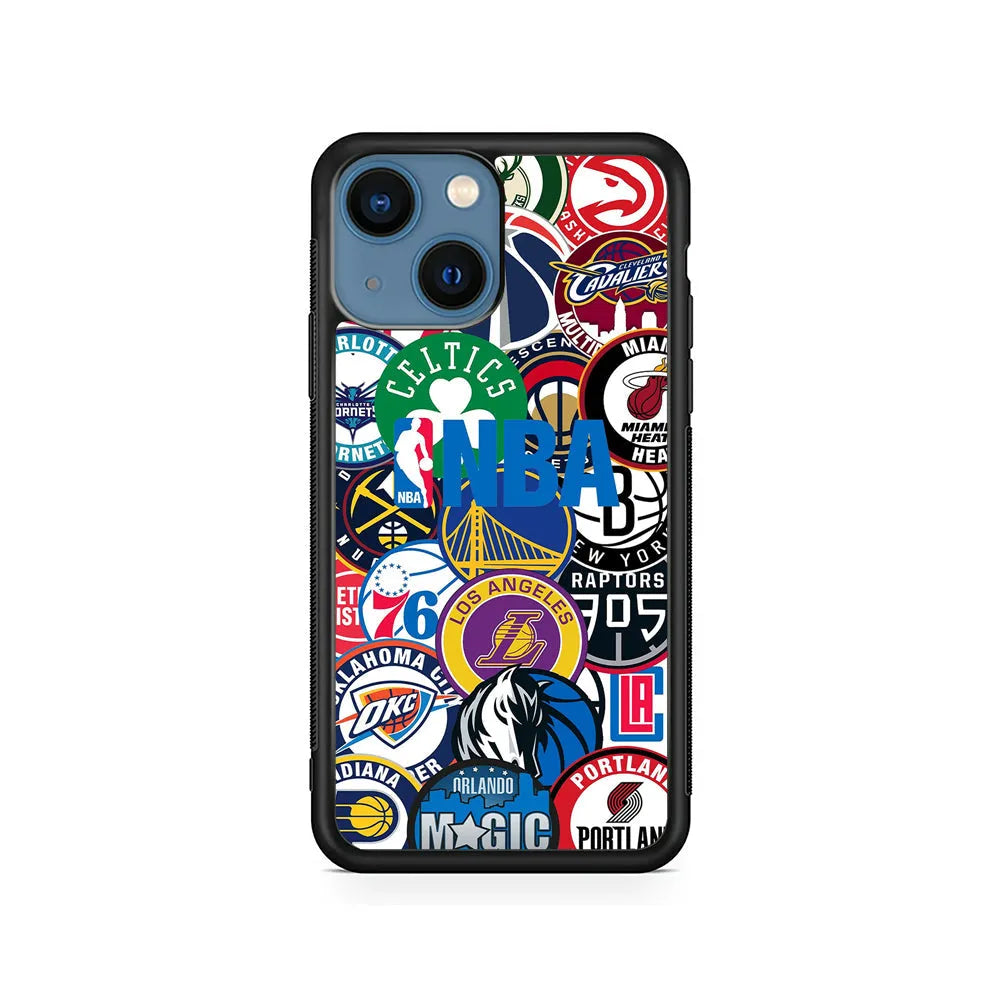 All NBA Basketball Teams iPhone 15 Case-Rubber / Black (2D Case)-Xtracase