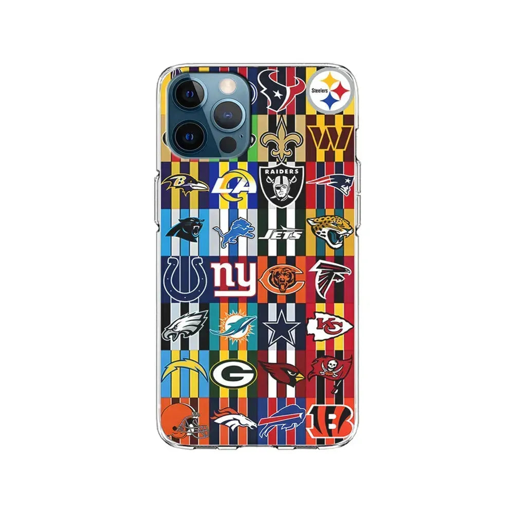 All NFL Football Logo iPhone 15 Pro Max Case-Clear Soft Case-Xtracase
