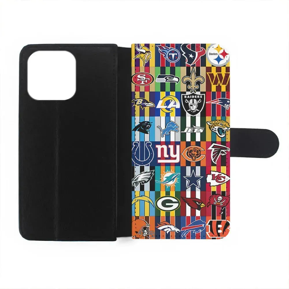 All NFL Football Logo iPhone 15 Pro Max Case-Flip Wallet Case-Xtracase