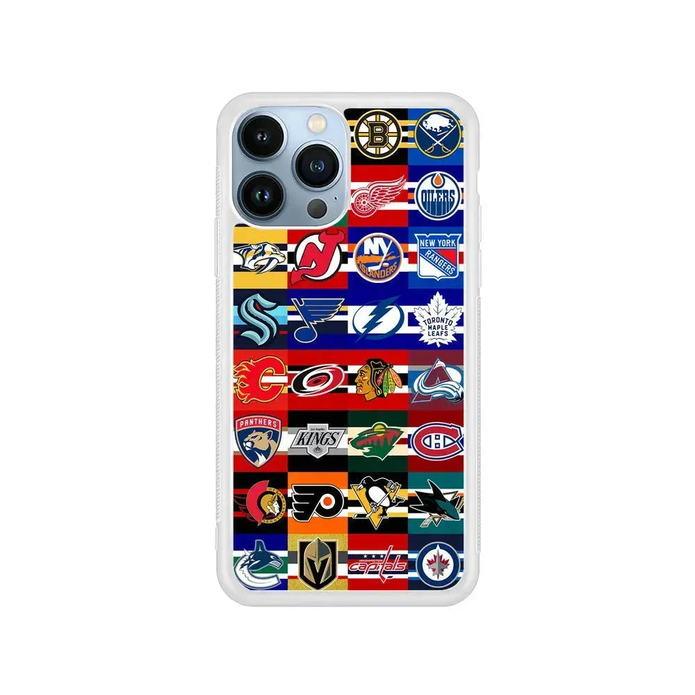 All NHL Teams Jersey iPhone 15 Pro Max Case-Rubber / White (2D Case)-Xtracase