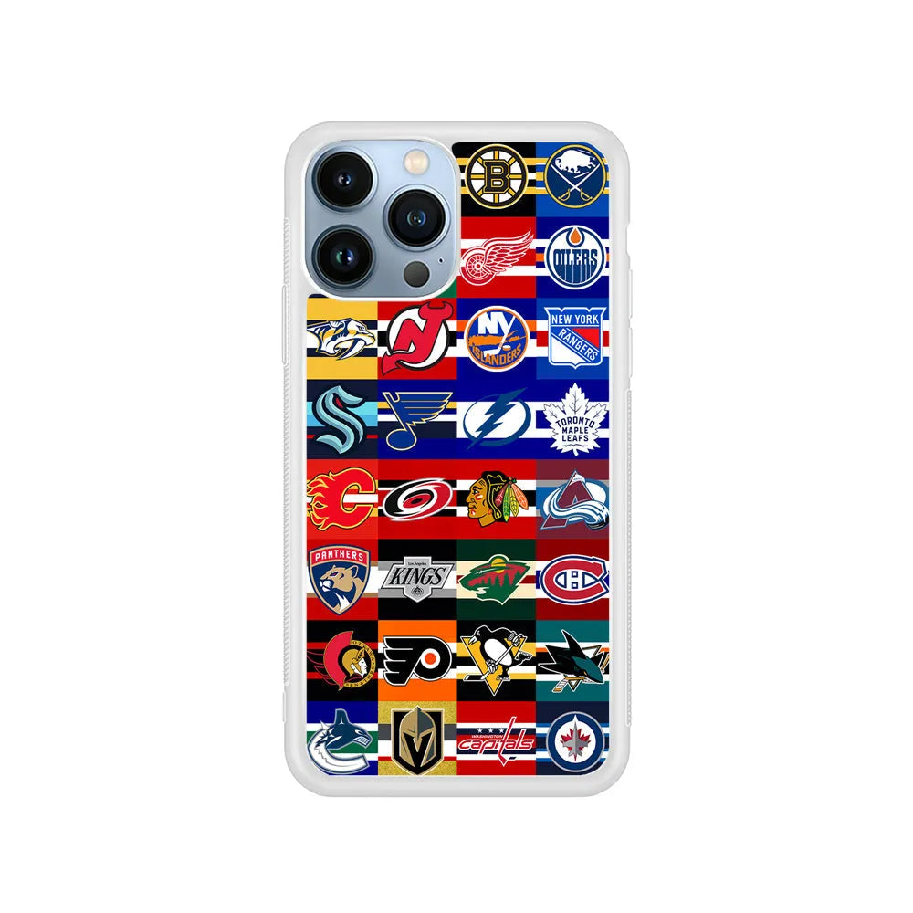 All NHL Teams Jersey iPhone 13 Pro Case-Rubber / White (2D Case)-Xtracase
