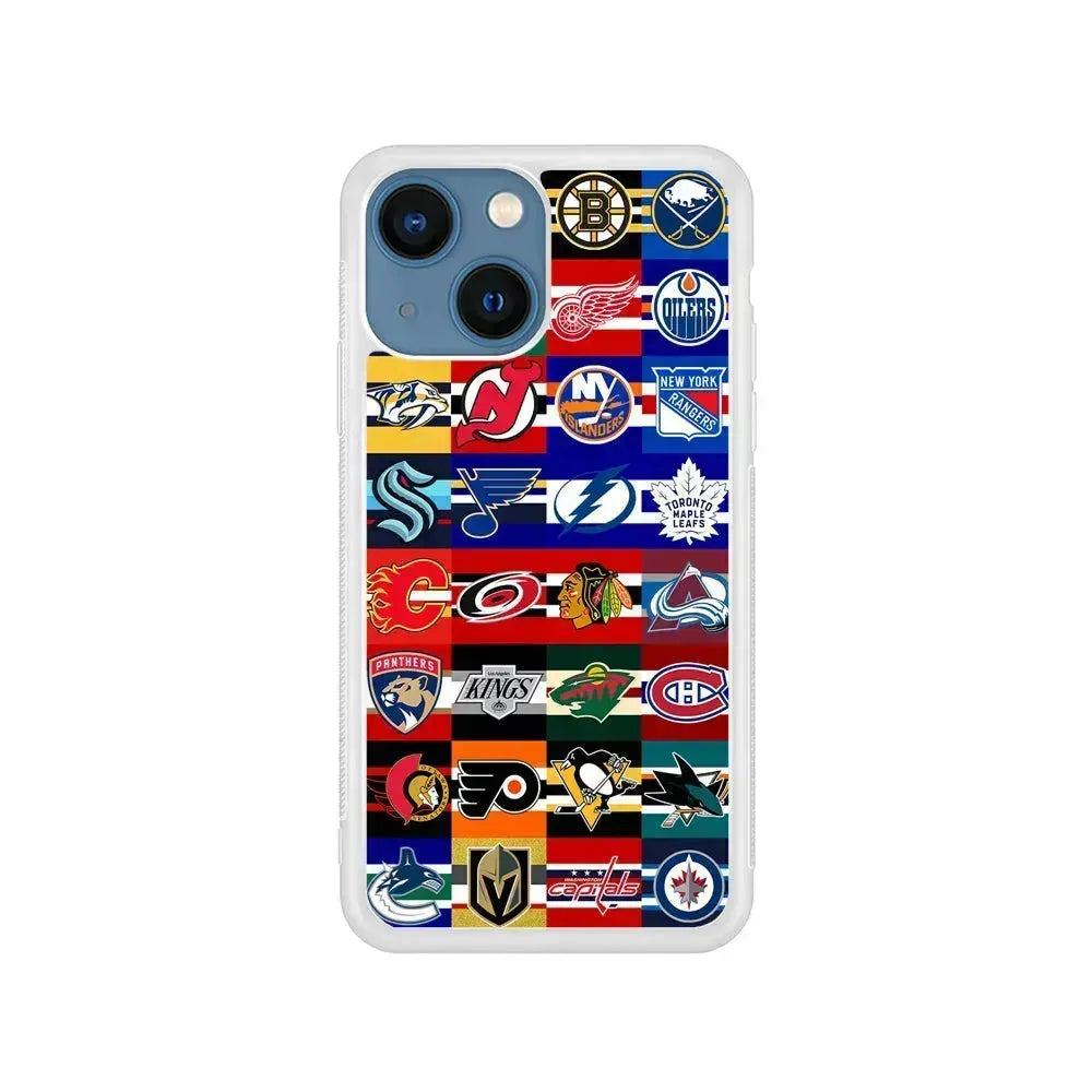 All NHL Teams Jersey iPhone 13 Mini Case-Rubber / White (2D Case)-Xtracase
