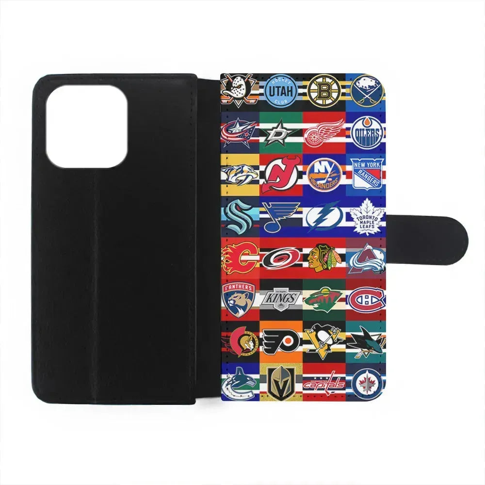 All NHL Teams Jersey iPhone 15 Pro Max Case-Flip Wallet Case-Xtracase