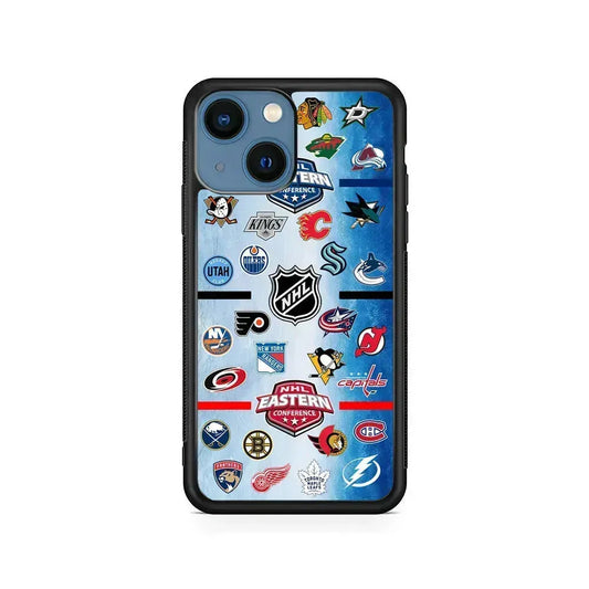 All NHL Teams Logo iPhone 13 Mini Case-Rubber / Black (2D Case)-Xtracase