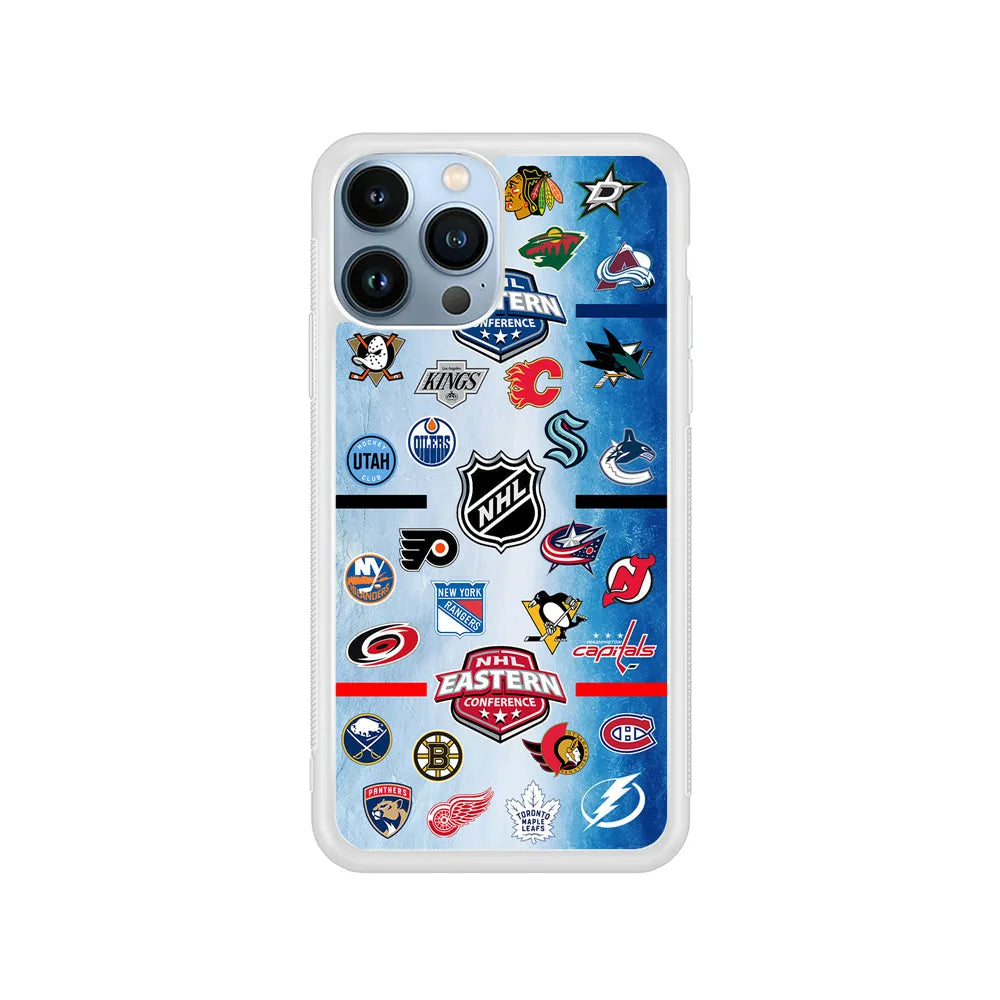 All NHL Teams Logo iPhone 13 Pro Case-Rubber / White (2D Case)-Xtracase