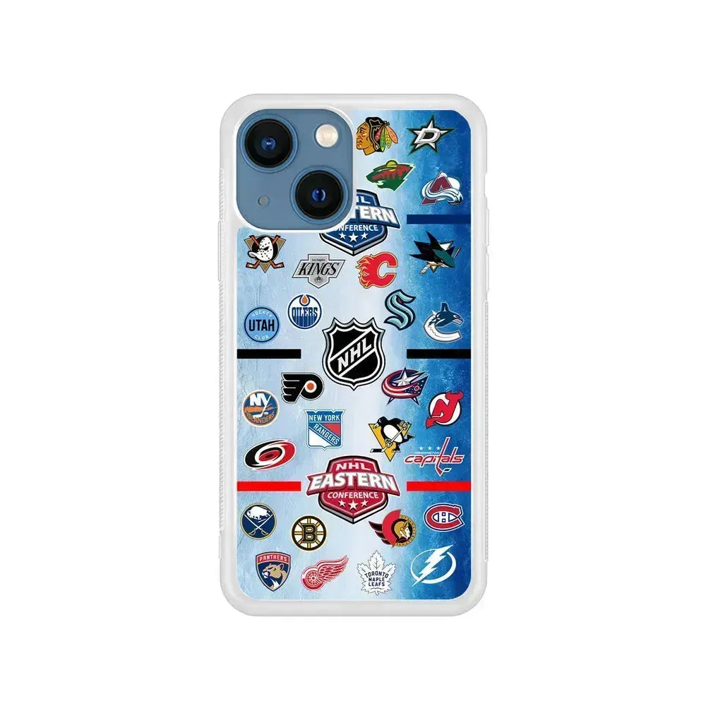 All NHL Teams Logo iPhone 13 Mini Case-Rubber / White (2D Case)-Xtracase