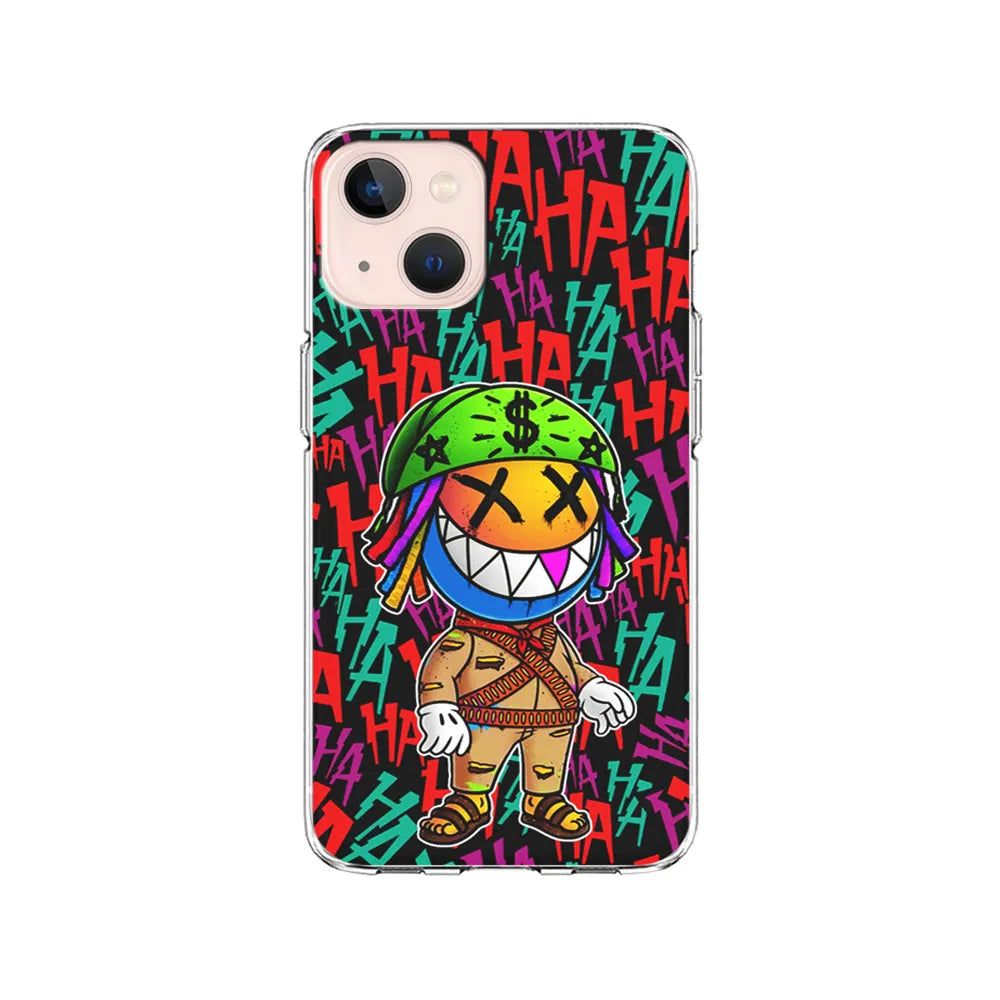 Always Happy Smiling Mask iPhone 14 Plus Case-Clear Soft Case-Xtracase