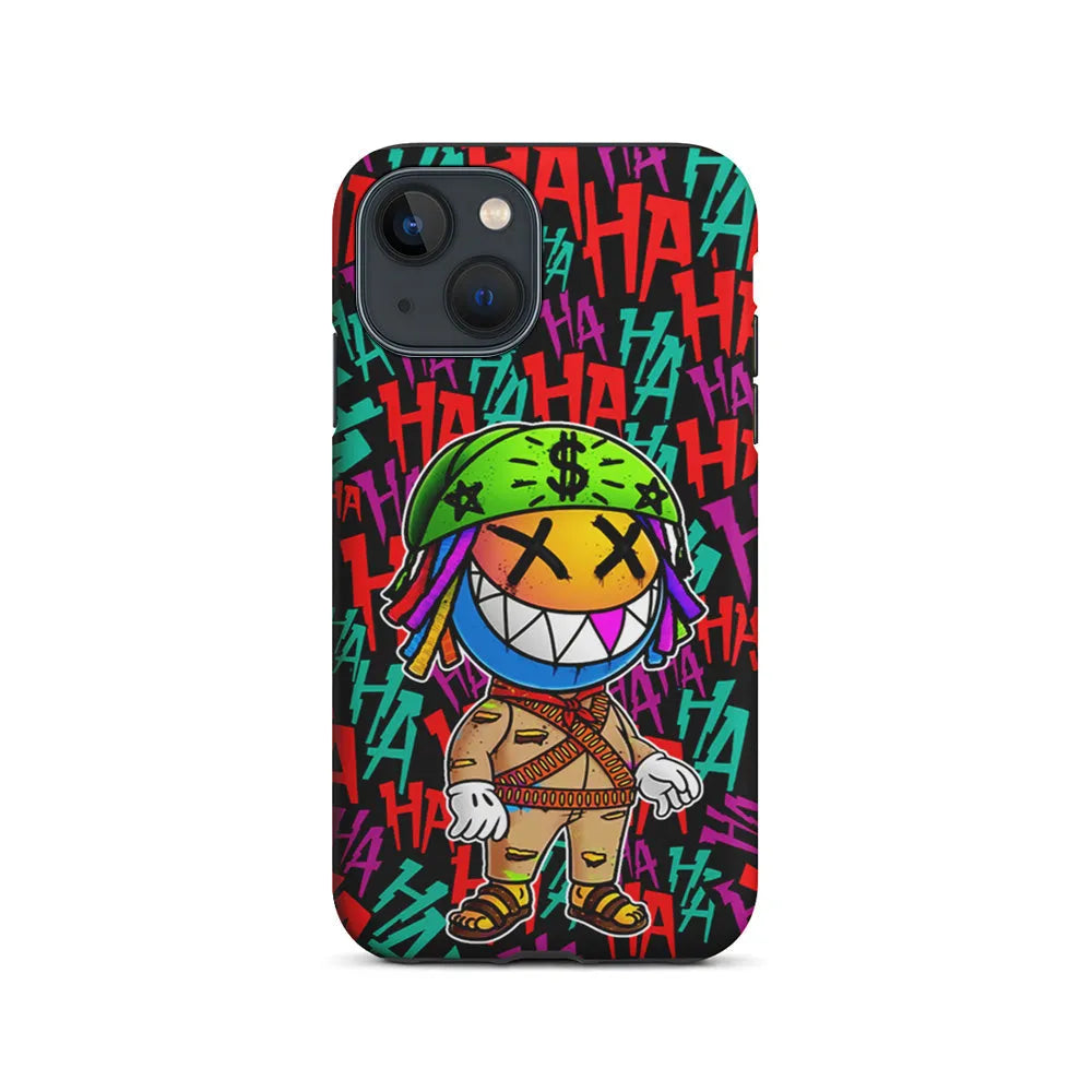 Always Happy Smiling Mask iPhone 14 Plus Case-2 in 1 Tough Case-Xtracase