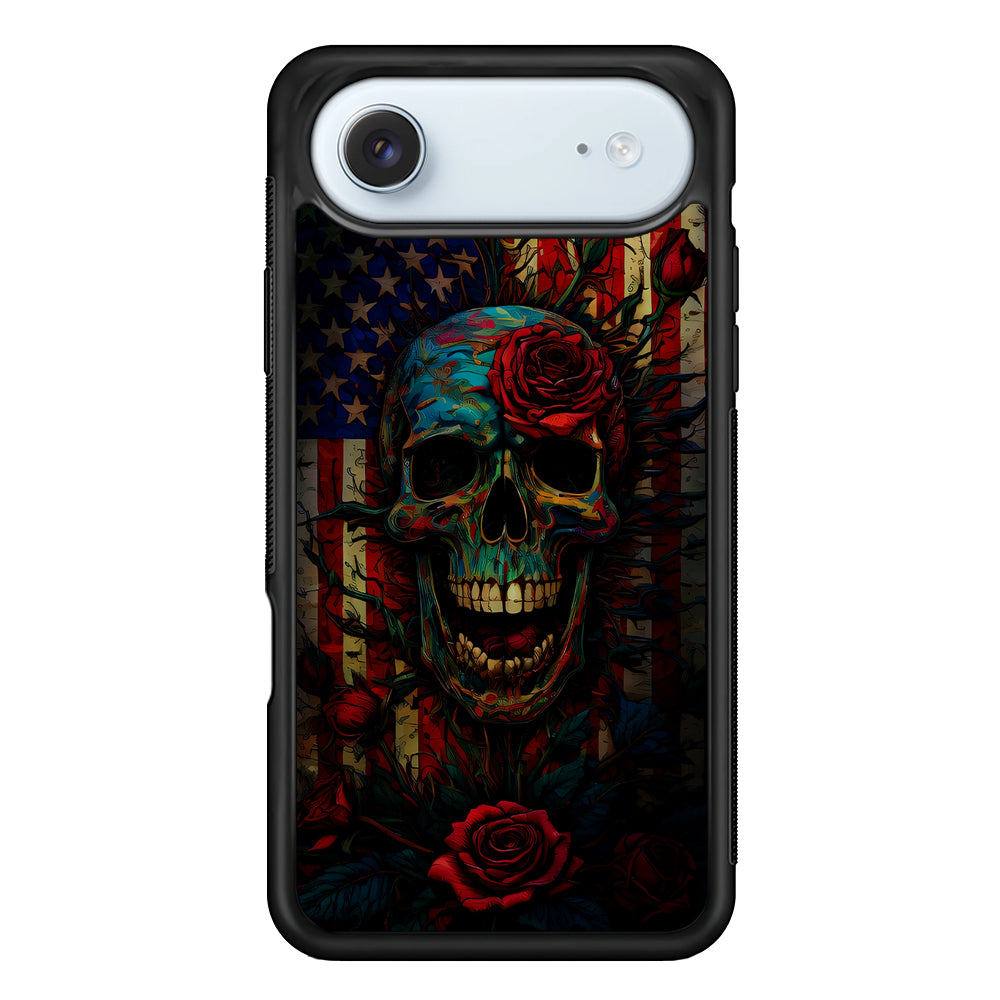American Flag Skulls and Flower iPhone 17 Air Case - Xtracase