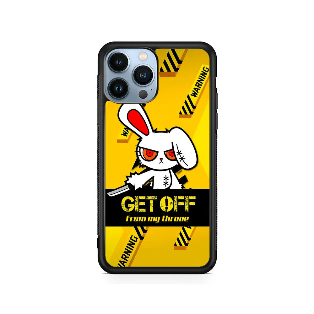 Angry Bunny Throne iPhone 13 Pro Case-Rubber / Black (2D Case)-Xtracase