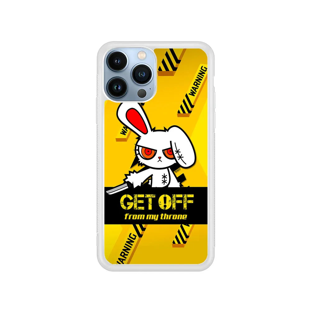 Angry Bunny Throne iPhone 13 Pro Case-Rubber / White (2D Case)-Xtracase