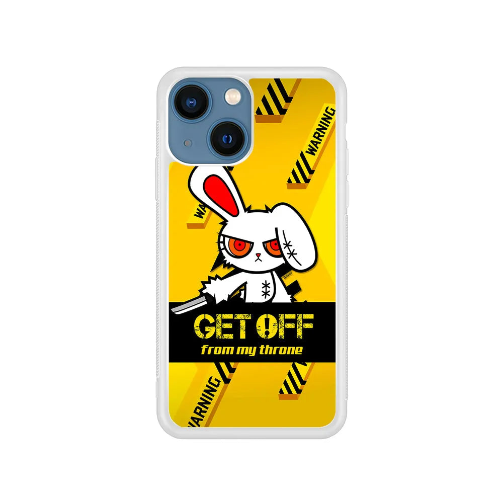 Angry Bunny Throne iPhone 14 Plus Case-Rubber / White (2D Case)-Xtracase