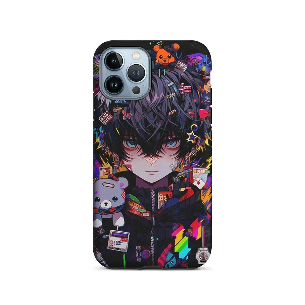 Anime Boy Bear Doll Aesthetic iPhone 15 Pro Max Case-2 in 1 Tough Case-Xtracase
