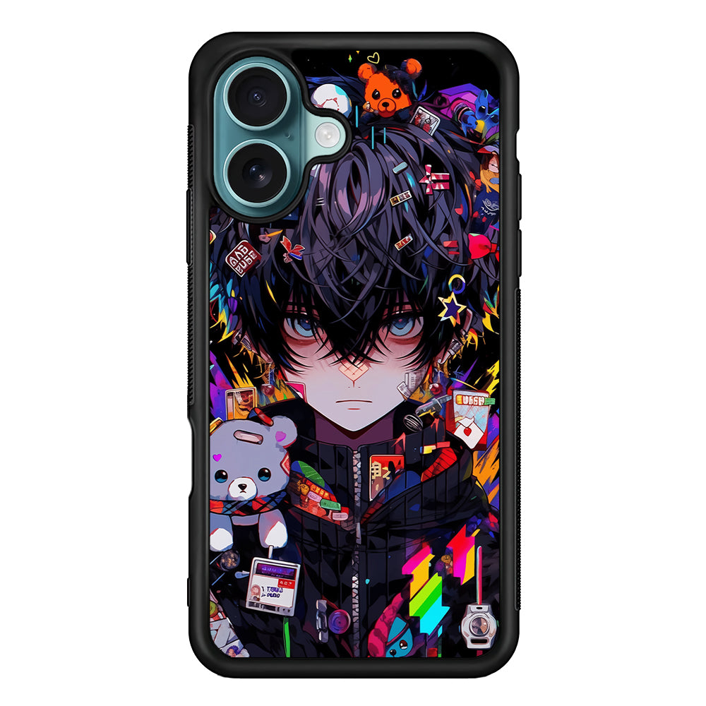 Anime Boy Bear Doll Aesthetic iPhone 16 Case - Xtracase