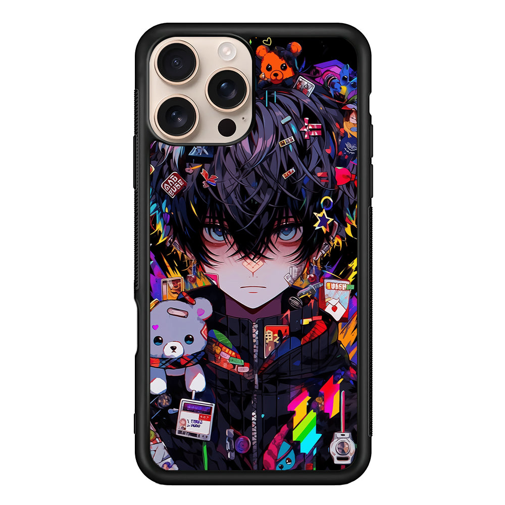Anime Boy Bear Doll Aesthetic iPhone 16 Pro Case - iPhone 16 Pro