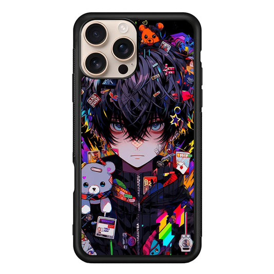 Anime Boy Bear Doll Aesthetic iPhone 16 Pro Case - iPhone 16 Pro