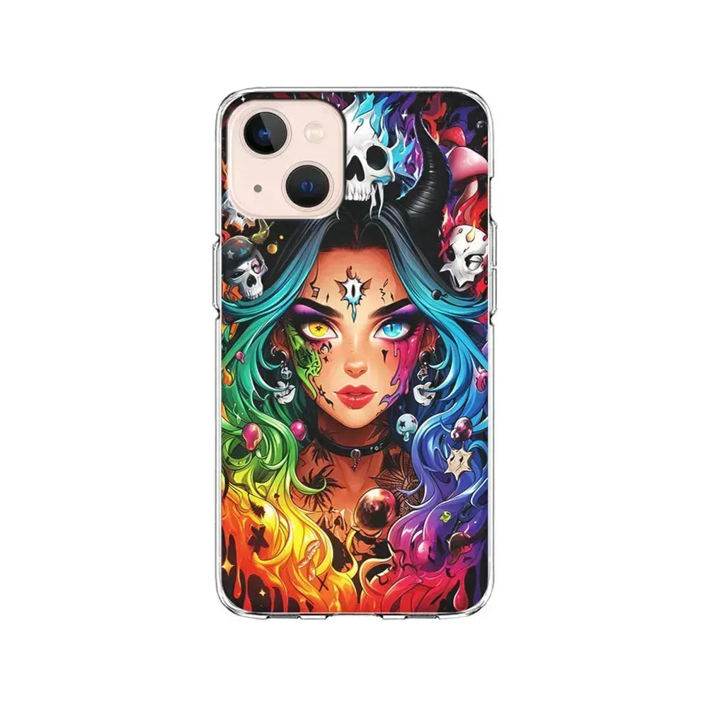Anime Witch Girl Art iPhone 13 Mini Case-Clear Soft Case-Xtracase
