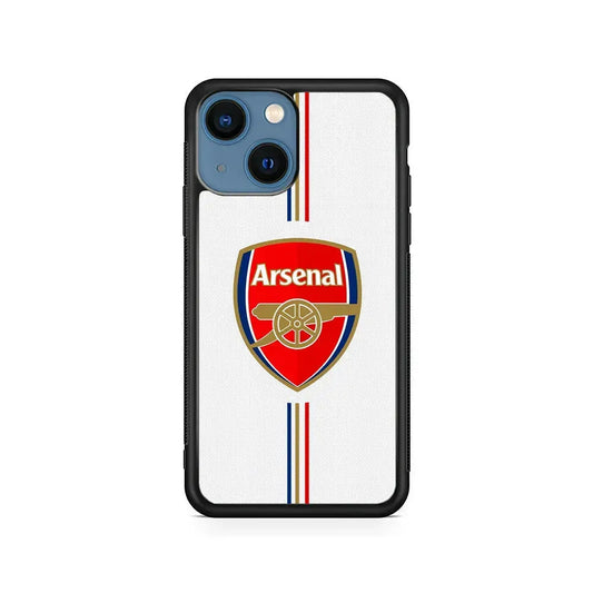 Arsenal Emblem Stripe Line iPhone 13 Mini Case-Rubber / Black (2D Case)-Xtracase