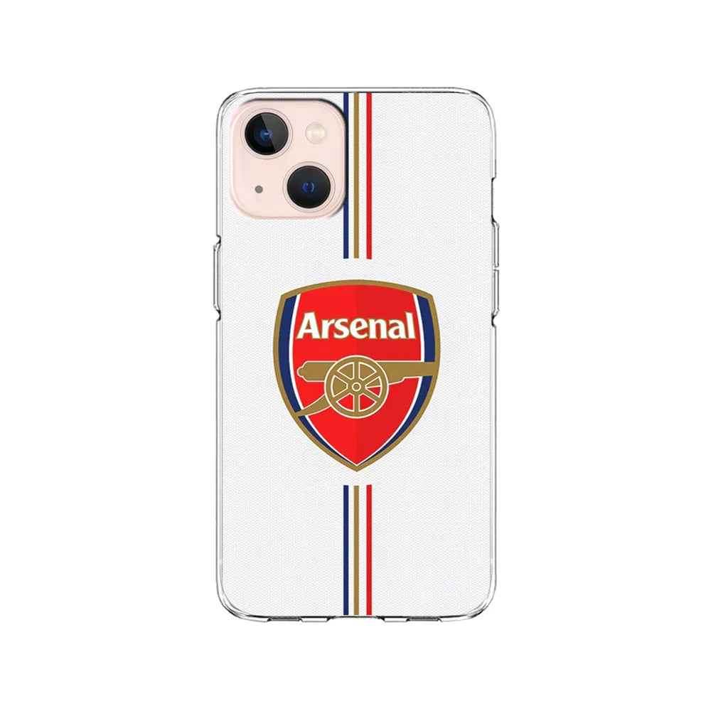 Arsenal Emblem Stripe Line iPhone 14 Plus Case-Clear Soft Case-Xtracase