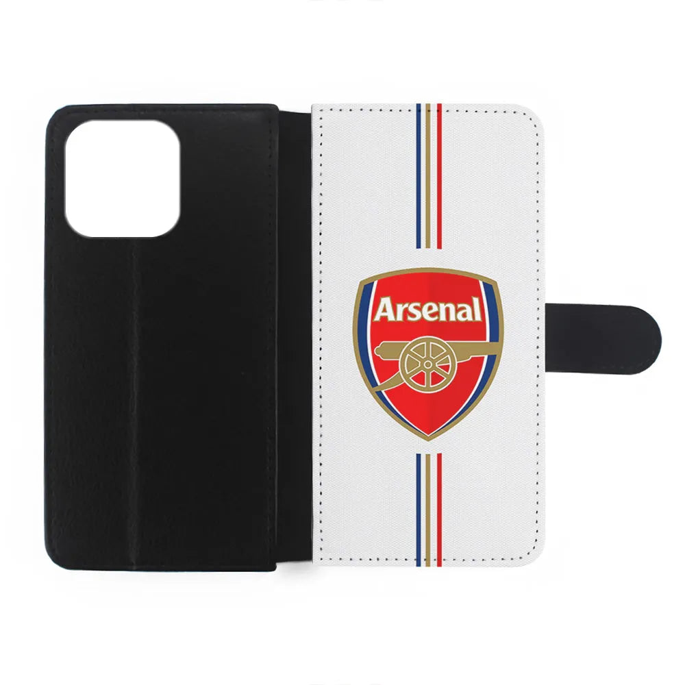 Arsenal Emblem Stripe Line iPhone 13 Pro Case-Flip Wallet Case-Xtracase