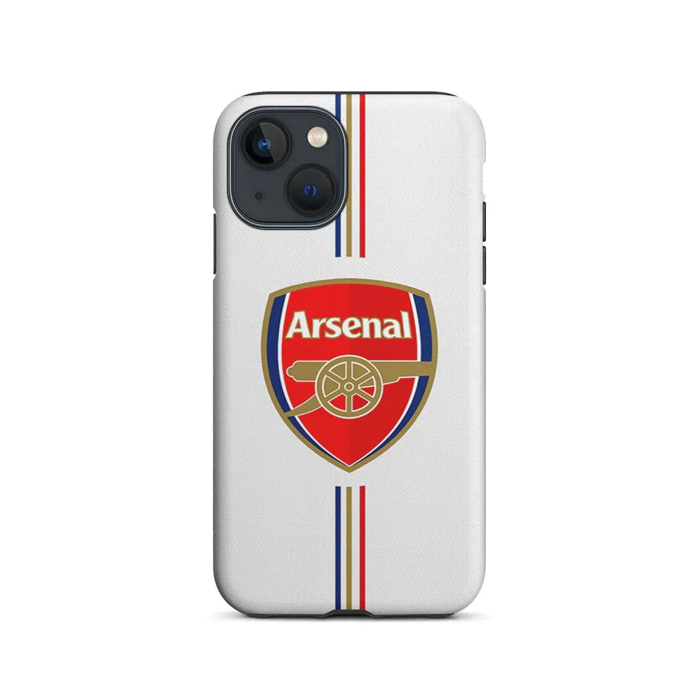 Arsenal Emblem Stripe Line iPhone 14 Plus Case-2 in 1 Tough Case-Xtracase
