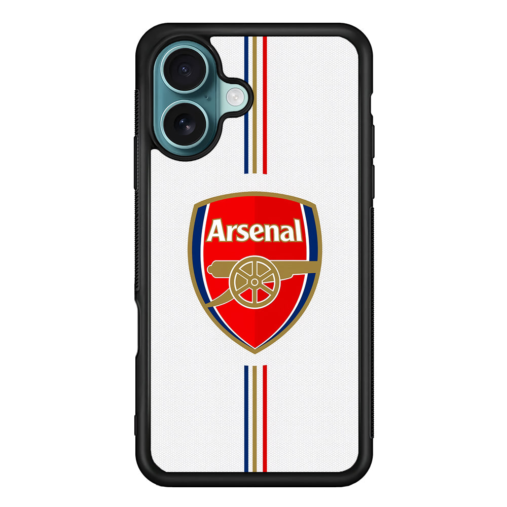 Arsenal Emblem Stripe Line iPhone 16 Plus Case - Xtracase