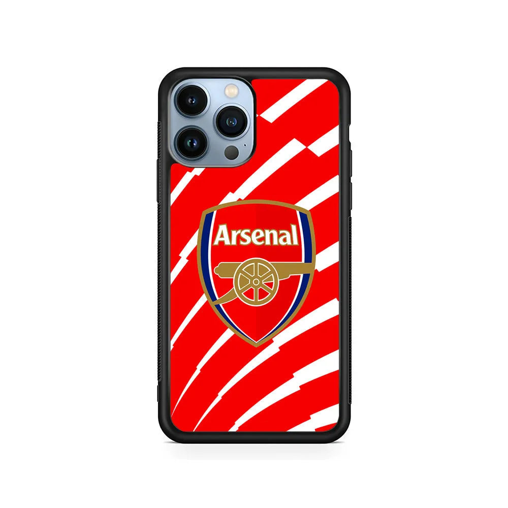 Arsenal FC Gunners Logo iPhone 13 Pro Max Case-Rubber / Black (2D Case)-Xtracase