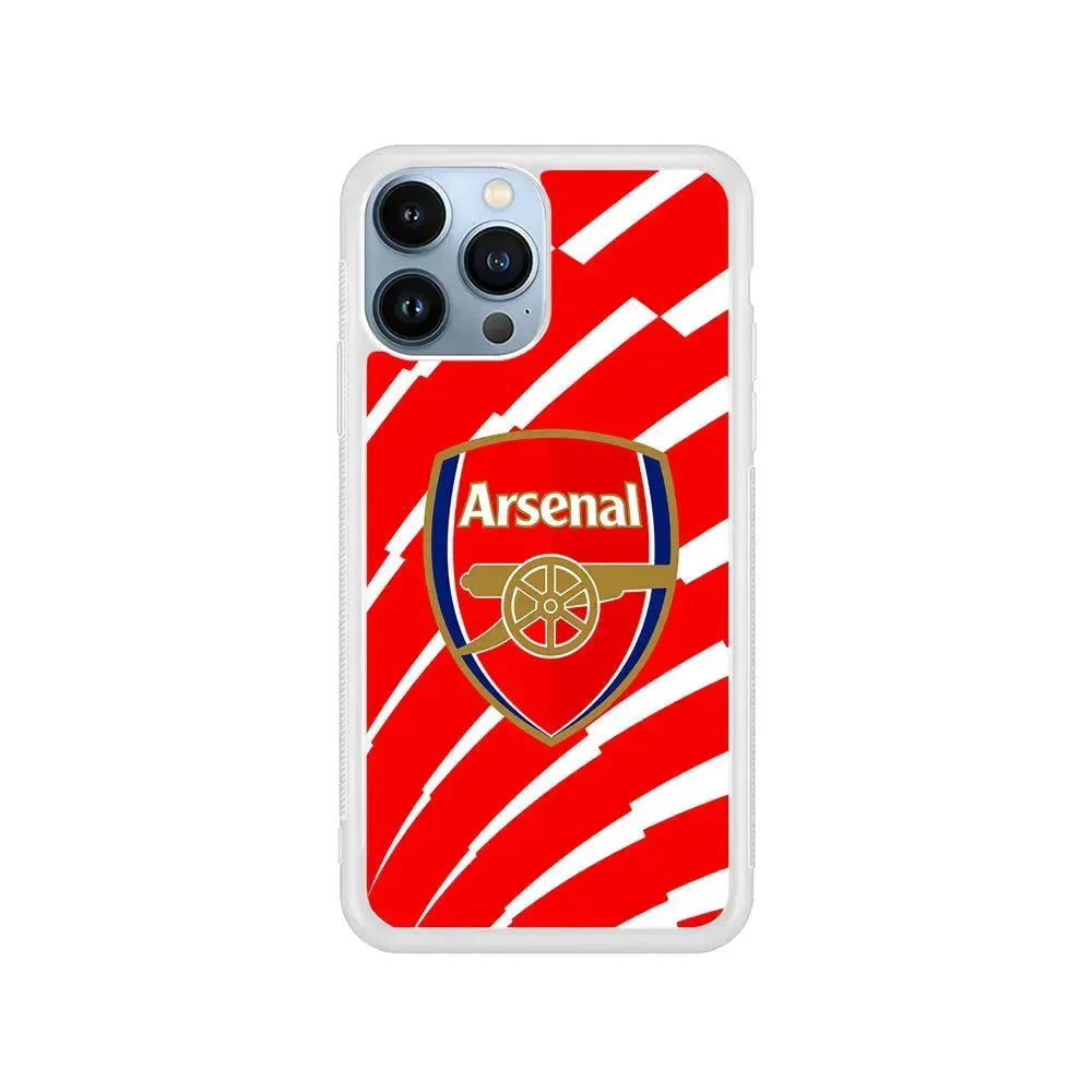 Arsenal FC Gunners Logo iPhone 15 Pro Max Case-Rubber / White (2D Case)-Xtracase