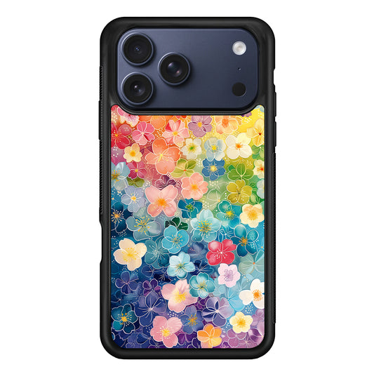 Artistic Rainbow Flower Pattern iPhone 17 Pro Max Case - Xtracase