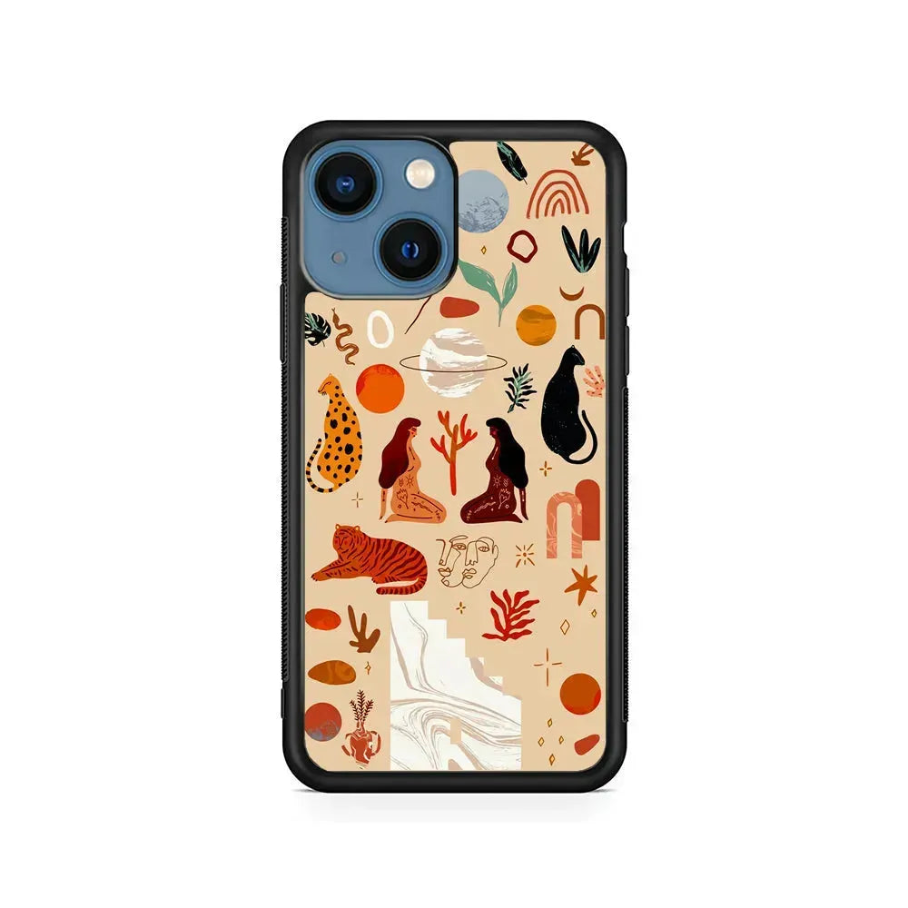 Art of Nature Women iPhone 13 Mini Case-Rubber / Black (2D Case)-Xtracase
