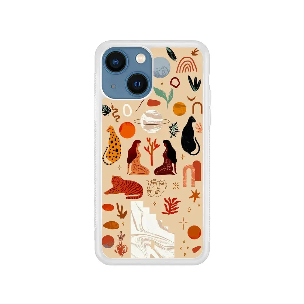 Art of Nature Women iPhone 13 Mini Case-Rubber / White (2D Case)-Xtracase
