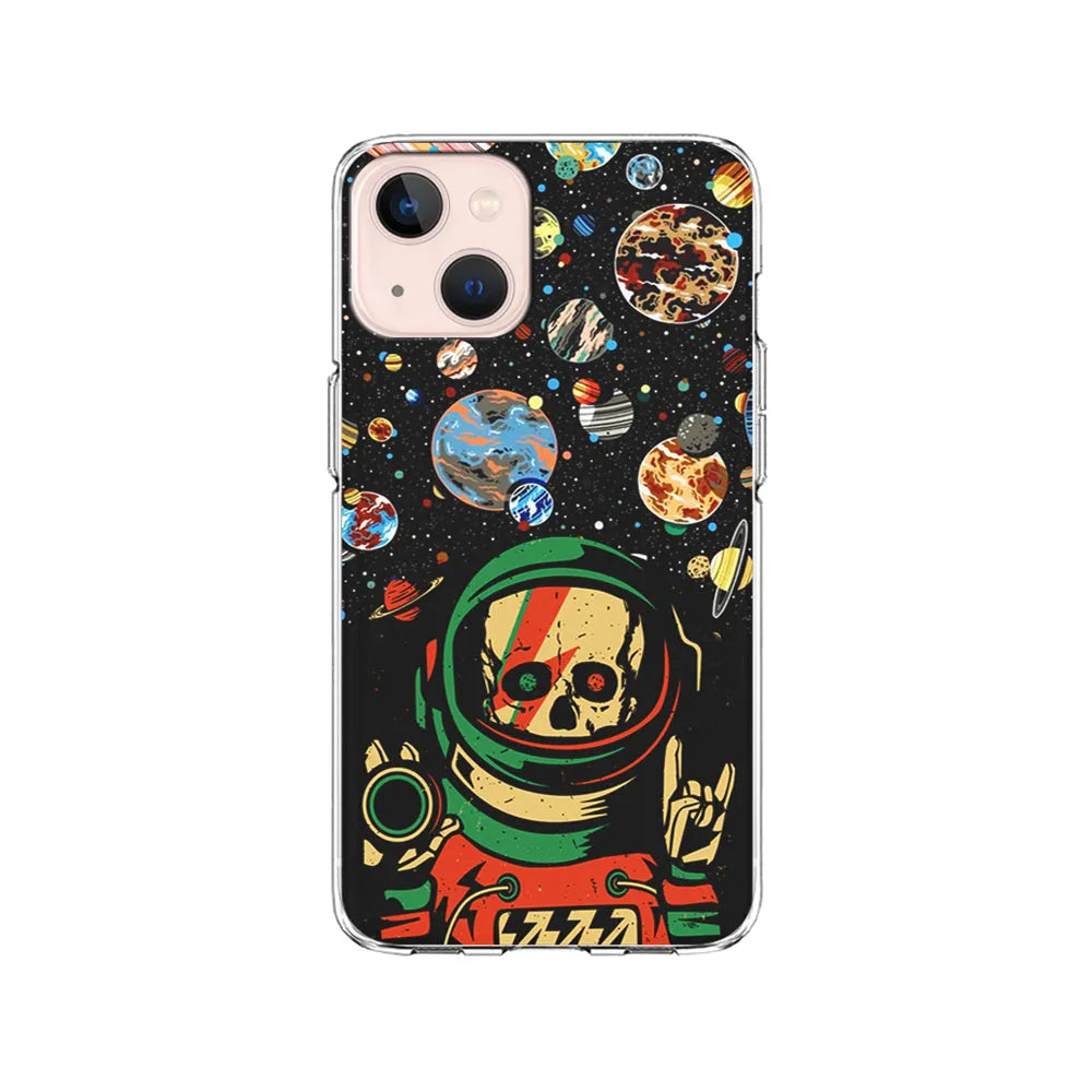 Astro Skull on The Space iPhone 14 Plus Case-Clear Soft Case-Xtracase