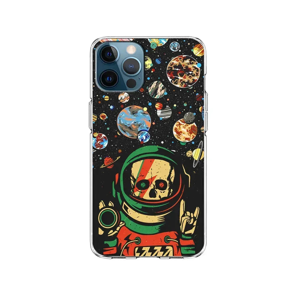 Astro Skull on The Space iPhone 15 Pro Max Case-Clear Soft Case-Xtracase