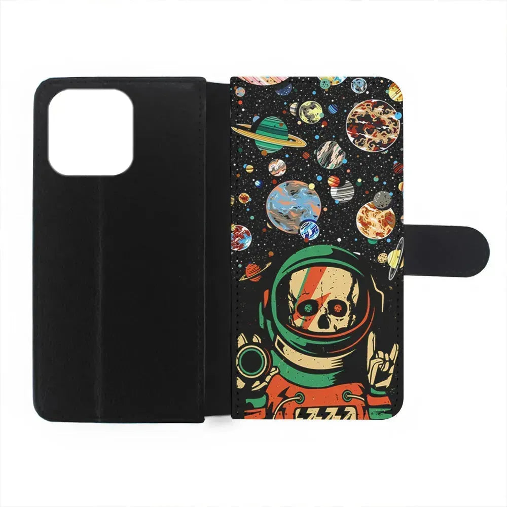 Astro Skull on The Space iPhone 15 Pro Max Case-Flip Wallet Case-Xtracase