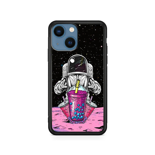 Astronaut and Bubble Ice iPhone 15 Plus Case-Rubber / Black (2D Case)-Xtracase