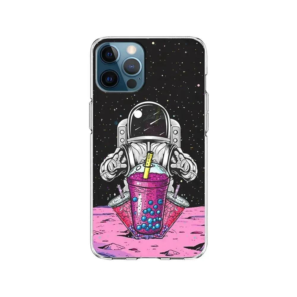 Astronaut and Bubble Ice iPhone 15 Pro Max Case-Clear Soft Case-Xtracase
