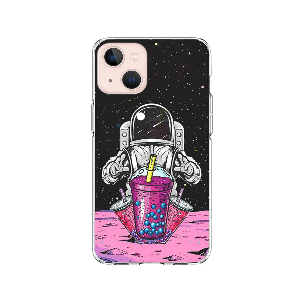 Astronaut and Bubble Ice iPhone 14 Plus Case-Clear Soft Case-Xtracase