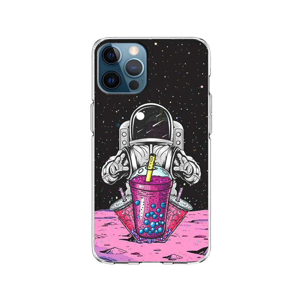 Astronaut and Bubble Ice iPhone 13 Pro Case-Clear Soft Case-Xtracase