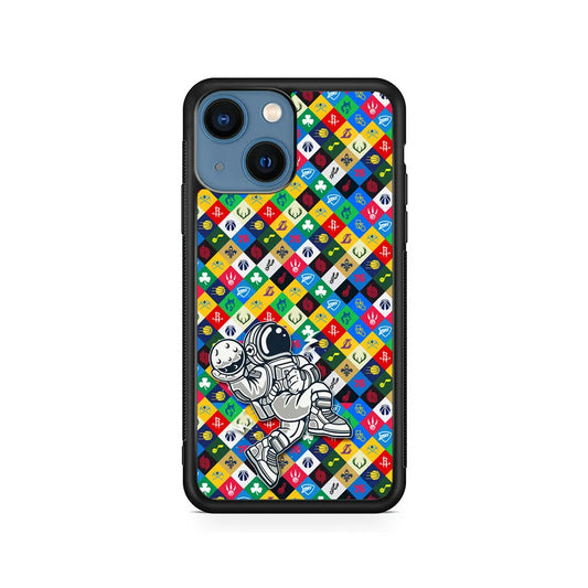 Astronauts Basketball Team Logo iPhone 14 Plus Case-Rubber / Black (2D Case)-Xtracase