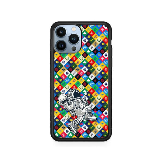Astronauts Basketball Team Logo iPhone 13 Pro Case-Rubber / Black (2D Case)-Xtracase