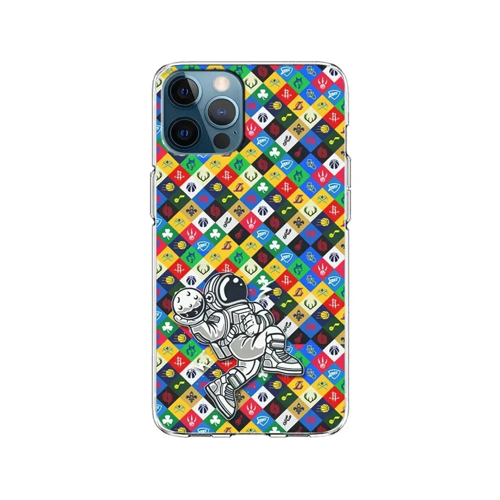 Astronauts Basketball Team Logo iPhone 15 Pro Max Case-Clear Soft Case-Xtracase