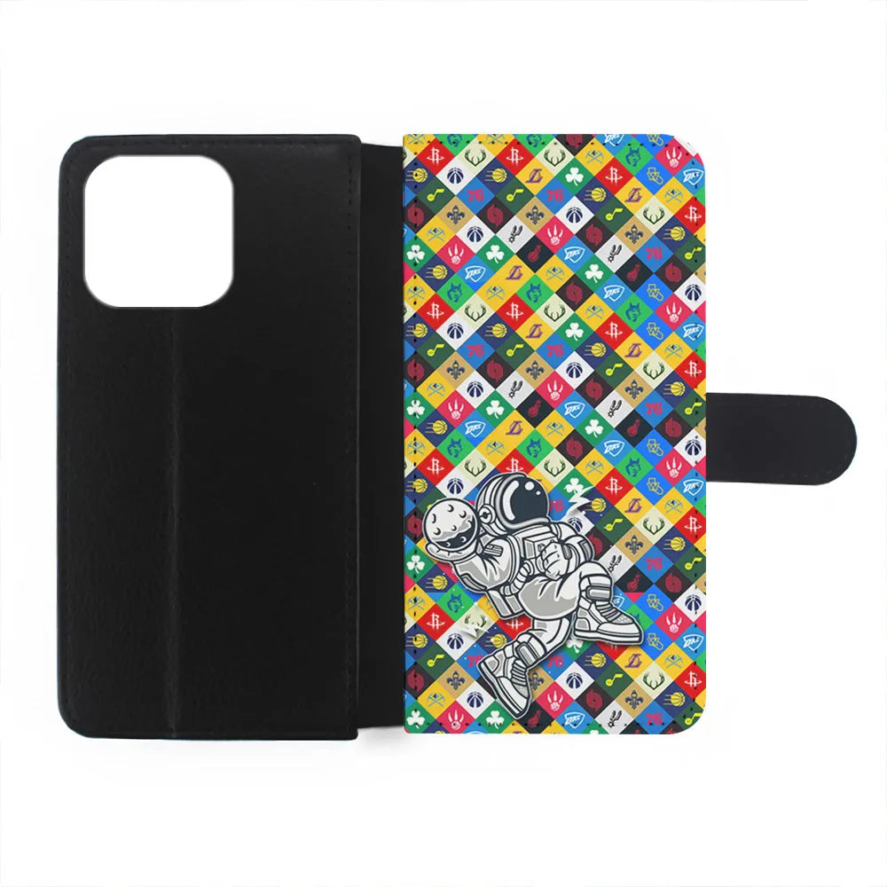 Astronauts Basketball Team Logo iPhone 13 Pro Case-Flip Wallet Case-Xtracase