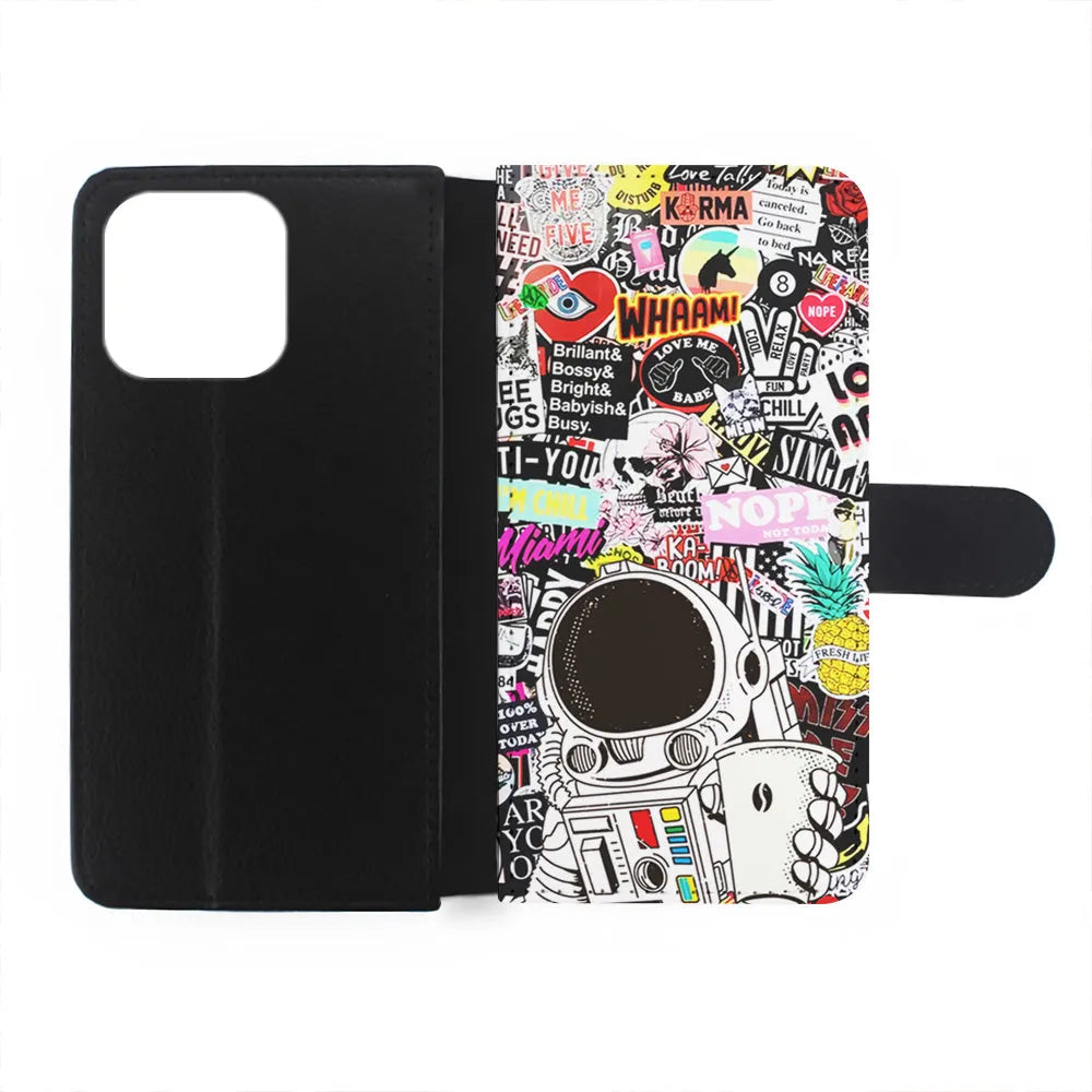 Astronauts Coffee Cheers iPhone 14 Plus Case-Flip Wallet Case-Xtracase