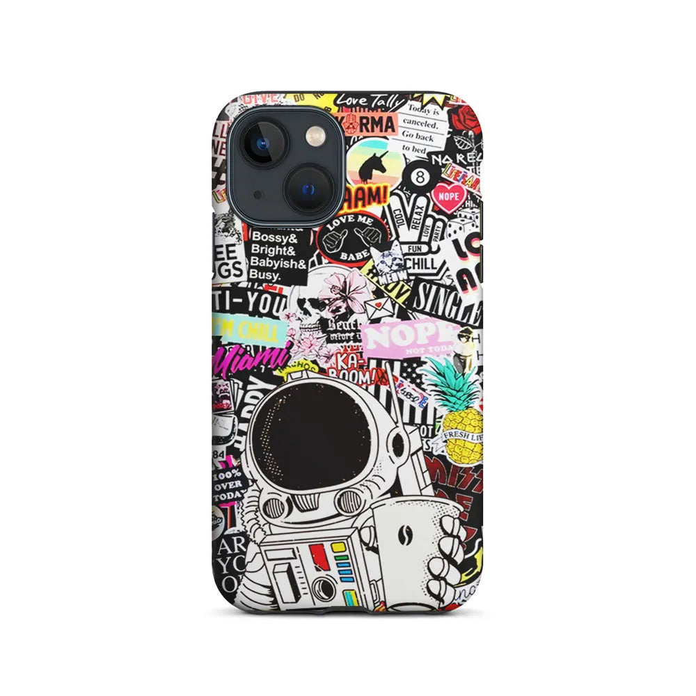 Astronauts Coffee Cheers iPhone 14 Plus Case-2 in 1 Tough Case-Xtracase