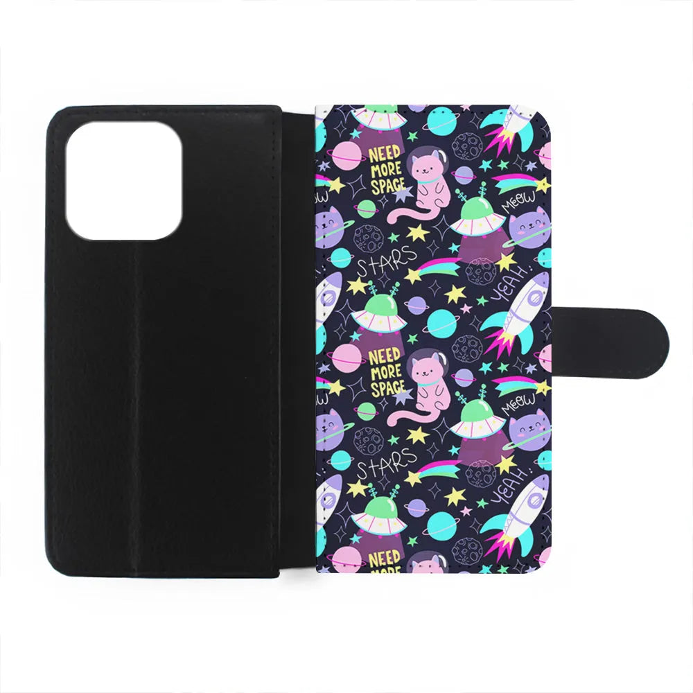 Astronauts Rockets Cat iPhone 13 Pro Case-Flip Wallet Case-Xtracase