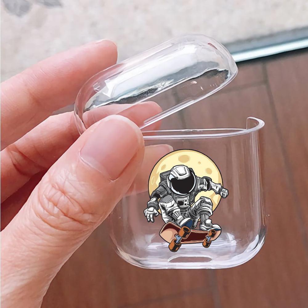 Astronauts Skater Protective Clear Case Cover For Apple Airpods-Xtracase