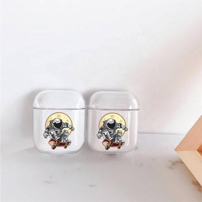 Astronauts Skater Protective Clear Case Cover For Apple Airpods-Xtracase