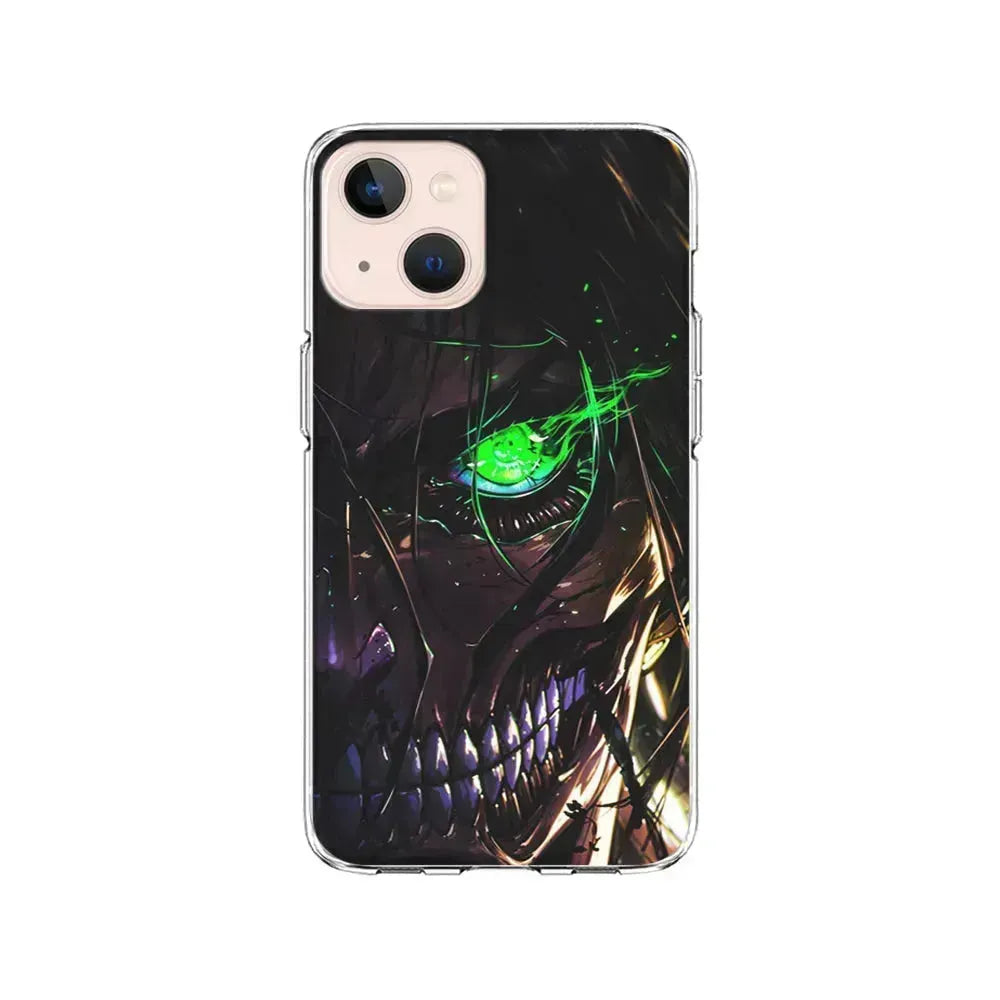 Attack on Titan Eren Face iPhone 13 Mini Case-Clear Soft Case-Xtracase