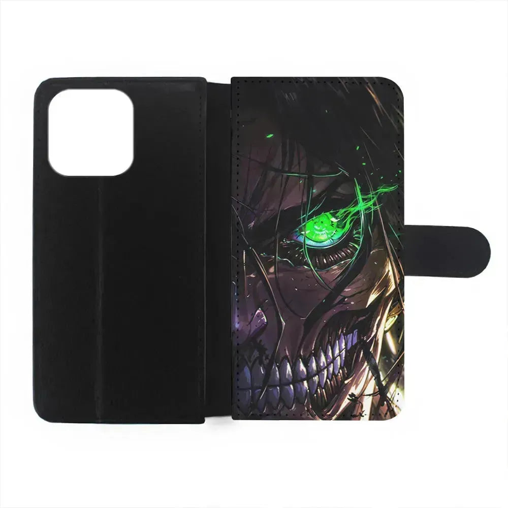Attack on Titan Eren Face iPhone 13 Mini Case-Flip Wallet Case-Xtracase